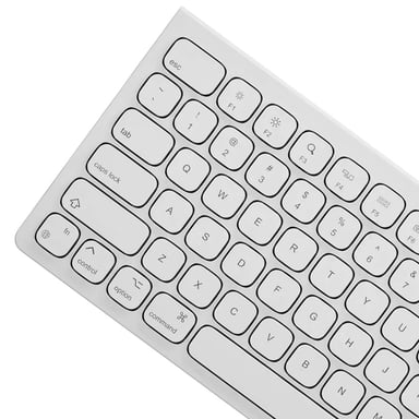 A-Logic Echelon Teclado AZERTY inalámbrico recargable USB-C con 7 botones programables Blanco