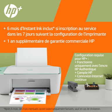 HP DeskJet 2722e Inalámbrico All-in-One Color Impresora, Instant Ink; Fotocopiadora, escáner