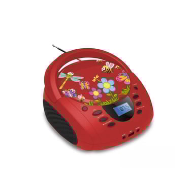 WeKids CD - Radio - USB Player: FM, CD/CD-R/CD-RW/MP3 Player, RMS2*2W, entrada Aux y Mic, modelo Insect Red
