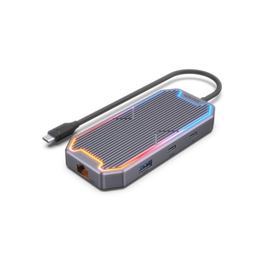 UNITEK uHUB S7+ Alámbrico USB 3.2 Gen 2 (3.1 Gen 2) Type-C Gris