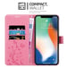 Coque pour Apple iPhone XS MAX en ROSE FLORAL Housse de protection Étui au design floral avec fermeture magnétique, fonction de support et emplacements pour cartes