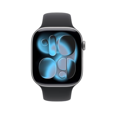 Watch Series 11 (2025) GPS + Cellular Boitier de 46mm en Aluminium Gris sidéral avec Black Sport Band - M/L