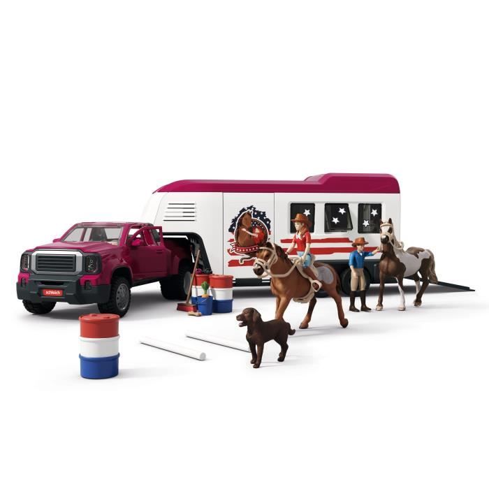 Figurine Pick up et sa grande remorque équestre Schleich 42705 Gamme Horse Club
