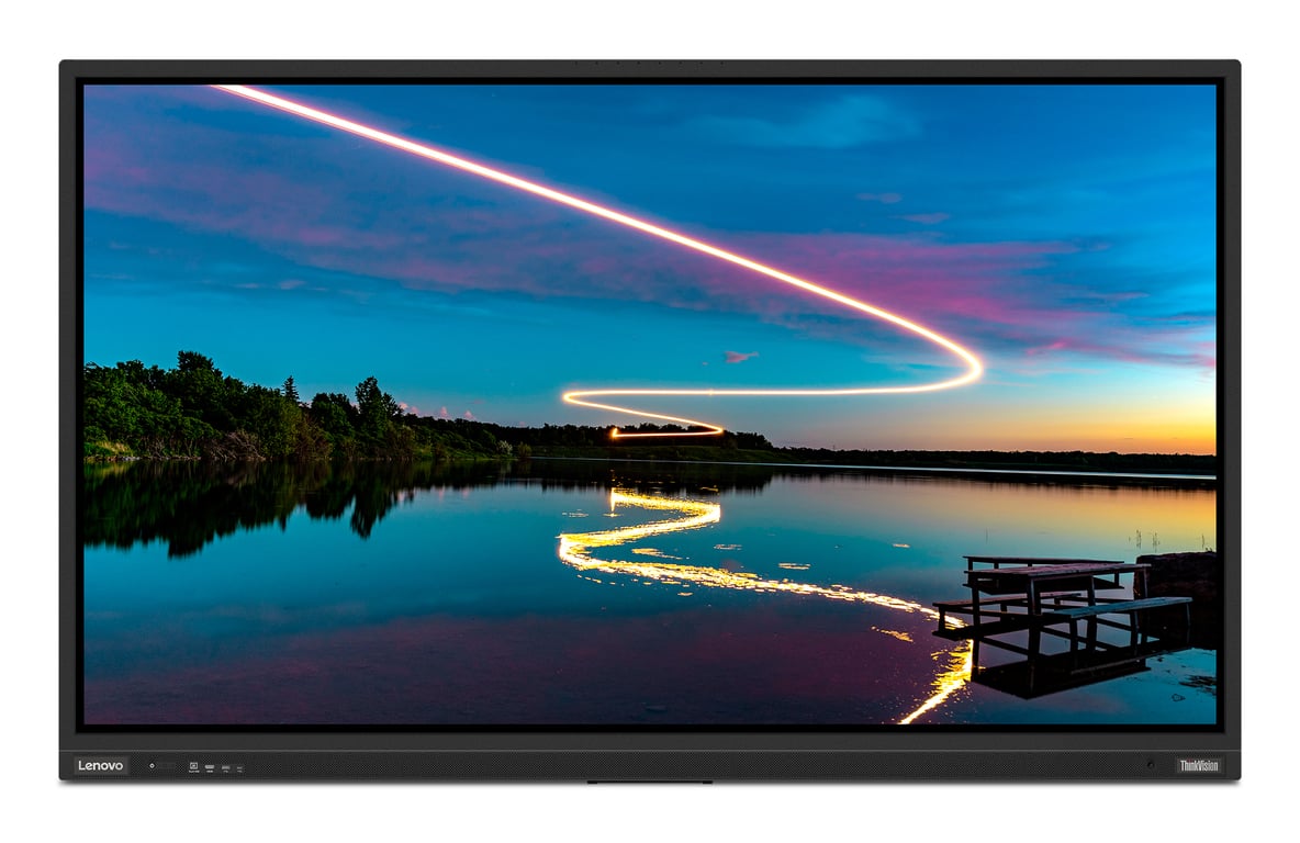 Lenovo ThinkVision T86 Écran LED 86 fixe écran tactile 3840 x 2160 4K @ 60 Hz VA 400 cdm² 4000:1 DisplayHDR 10 6.5 ms haut parleurs corbeau