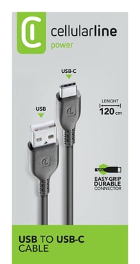 Cavo di alimentazione Cellularline 120 cm - Cavo di ricarica e trasferimento dati USB-C.