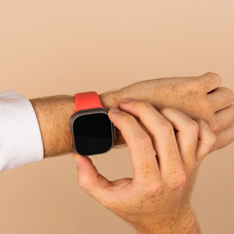 imoshion Bracelet en silicone? pour Apple Watch | 44/45/46/49 mm - Taille M/L - Coral - Neuf