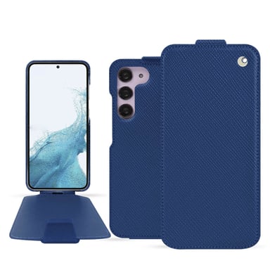 Housse cuir Samsung Galaxy S23 -  - Bleu - Cuir saffiano