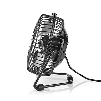 Nedis Mini Ventilador de Mesa 10cm 3W Metal Rotativo 1 Velocidad Negro