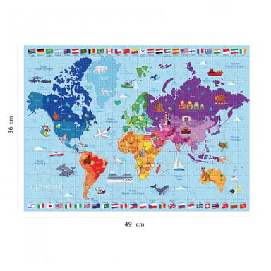 Nathan Puzzle carte du monde 250 pièces pour garçon - vue 6