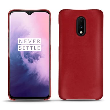 Coque cuir OnePlus 7 - Coque arrière - Rouge - Cuir lisse