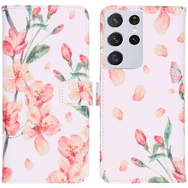 imoshion Design Softcase Bookcase pour Samsung Galaxy S21 Ultra - Blossom Watercolor