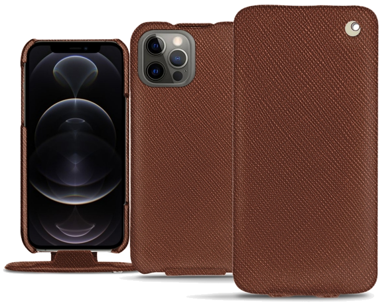 Housse cuir Apple iPhone 12 Pro Max - Rabat verticalMarron