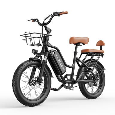 Bicicleta eléctrica urbana KICKWEY LD20 con batería extraíble de 48 V y 20 Ah, cesta delantera y asiento trasero
