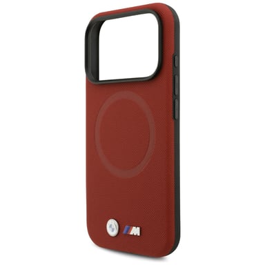 Custodia BMW M FW Metal Logo MagSafe per iPhone 17 Pro, rossa