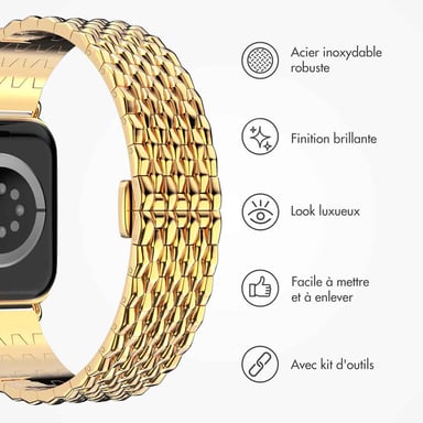 Selencia Bracelet dragon en acier pour Apple Watch | 38/40/41/42 mm - Doré