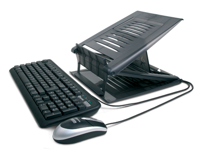 Hamlet XTMS100KM Tiramisù Notebook stand with keyboard and mouse Noir