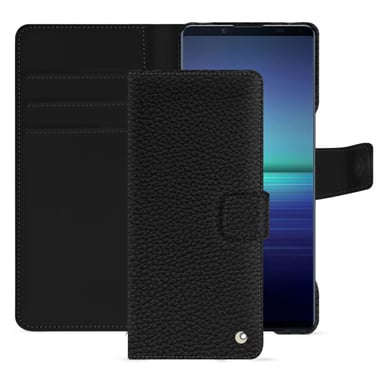 Housse cuir Sony Xperia 1 V -  - Noir - Cuir grainé
