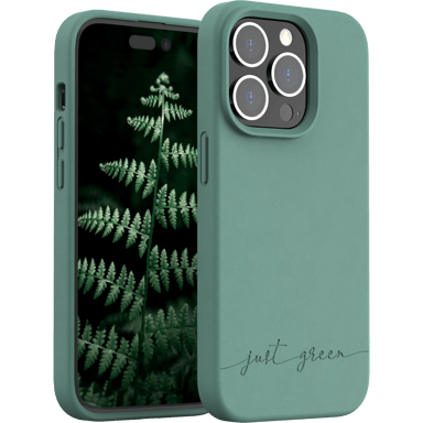 Coque pour iPhone 14 Pro Natura Eco-conçue Night Green Just Green