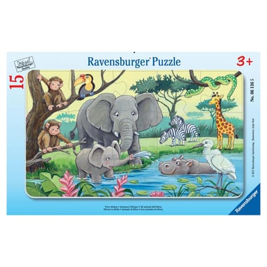 Puzzle con marco de animales africanos - 15 piezas para niños