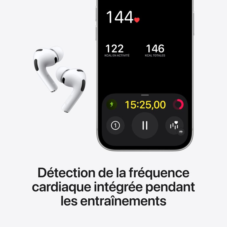 AirPods Pro 2025 (3e génération) - Ecouteurs réduction de bruit, Blanc - Excellent état