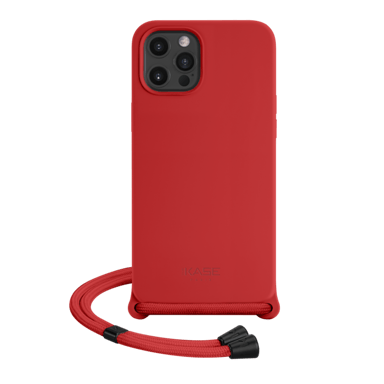 Funda bandolera de gel de silicona suave para Apple iPhone 12 Pro Max, Fiery Red
