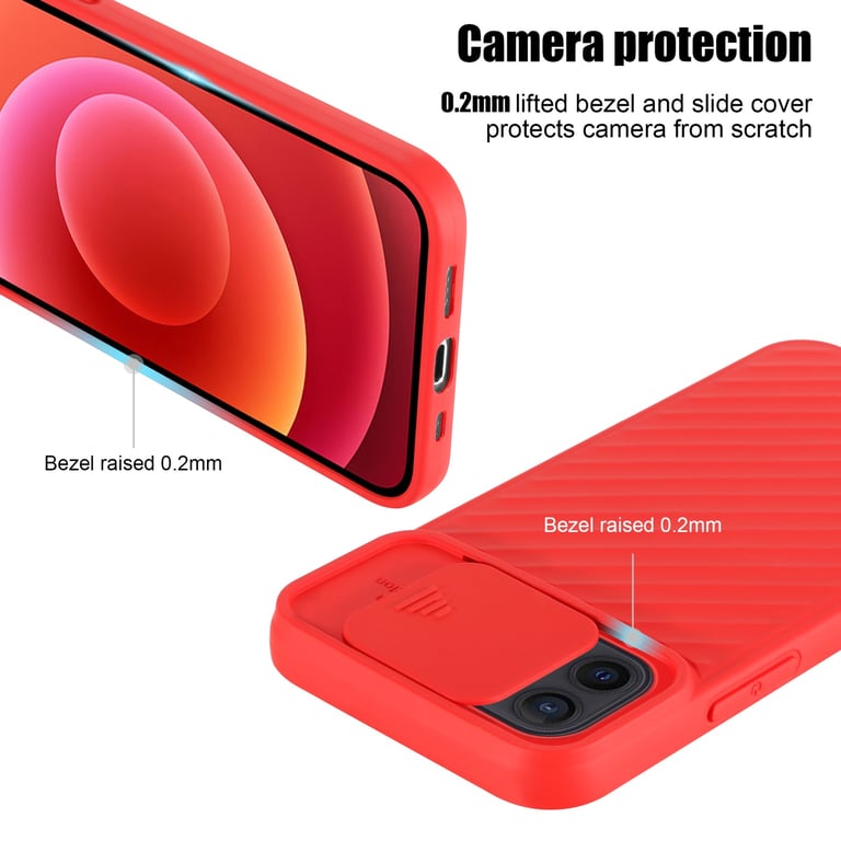 Coque pour Apple iPhone 12 MINI en MAT ROUGE Housse de protection Étui en silicone TPU flexible et avec protection pour appareil photo