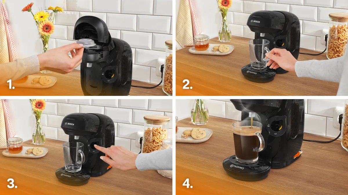 Bosch TAS112E machine à café Entièrement automatique Cafetière à dosette 0,7 L - Neuf