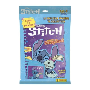 Album + 3 tasche - PANINI - STITCH 2 - MY SUPER SCRAPBOOK - 15 adesivi