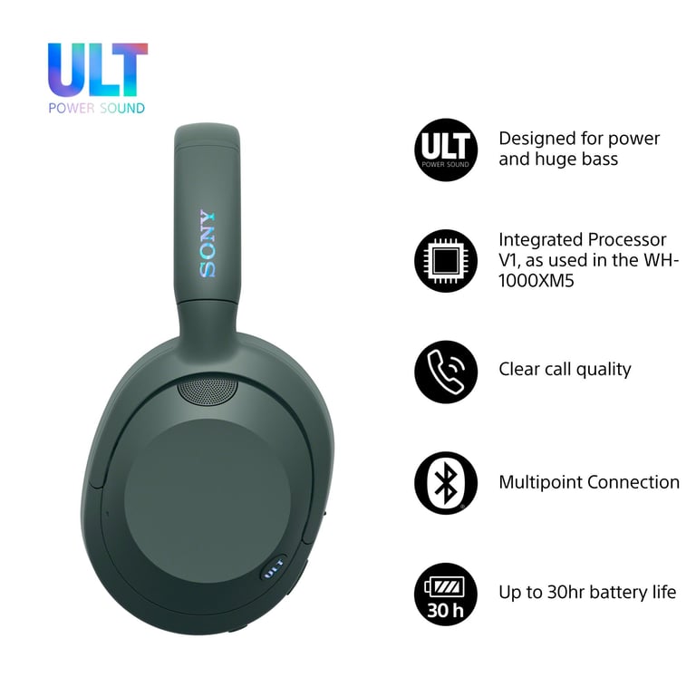 Sony ULT Wear WHULT900NB Casque Avec fil & sans fil bluetooth, Vert - Bon état