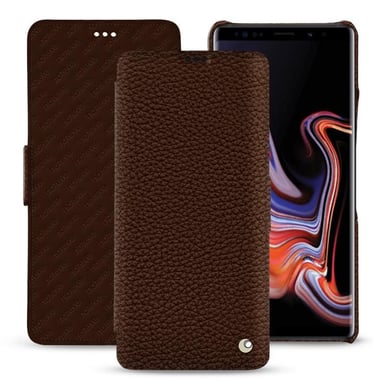 Housse cuir Samsung Galaxy Note9 -  - Marron - Cuir grainé