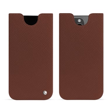 Pochette cuir Apple iPhone 15 Pro Max -  - Marron - Cuir saffiano