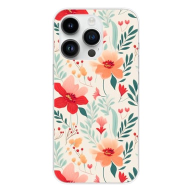 Coque en silicone - Compatible Apple iPhone 15 Pro - design flower wall