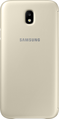 Samsung Funda protectora para Samsung Galaxy J7 Flip Wallet Dorado
