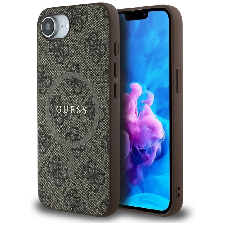 Guess Étui 4G Ring Classic Logo MagSafe pour iPhone 16e