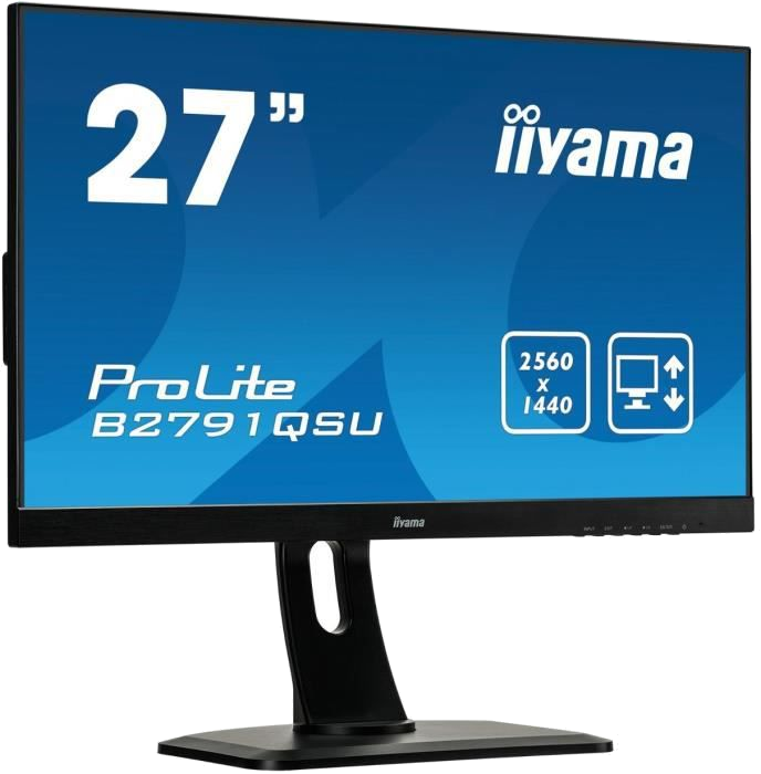 Ecran PC - IIYAMA ProLite B2791QSU-B1 - 27 WQHD - Dalle TN - 1ms - 75Hz - DisplayPort/HDMI/DVI - AMD