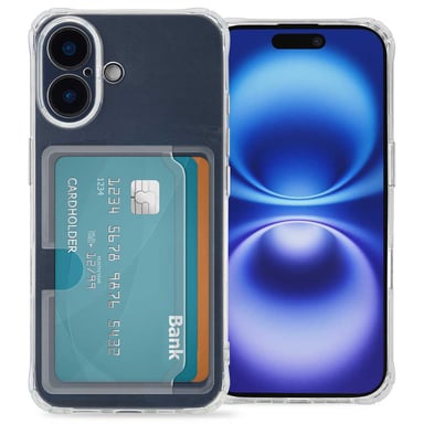 imoshion Coque silicone avec porte-cartes pour Apple iPhone 16 - Transparent