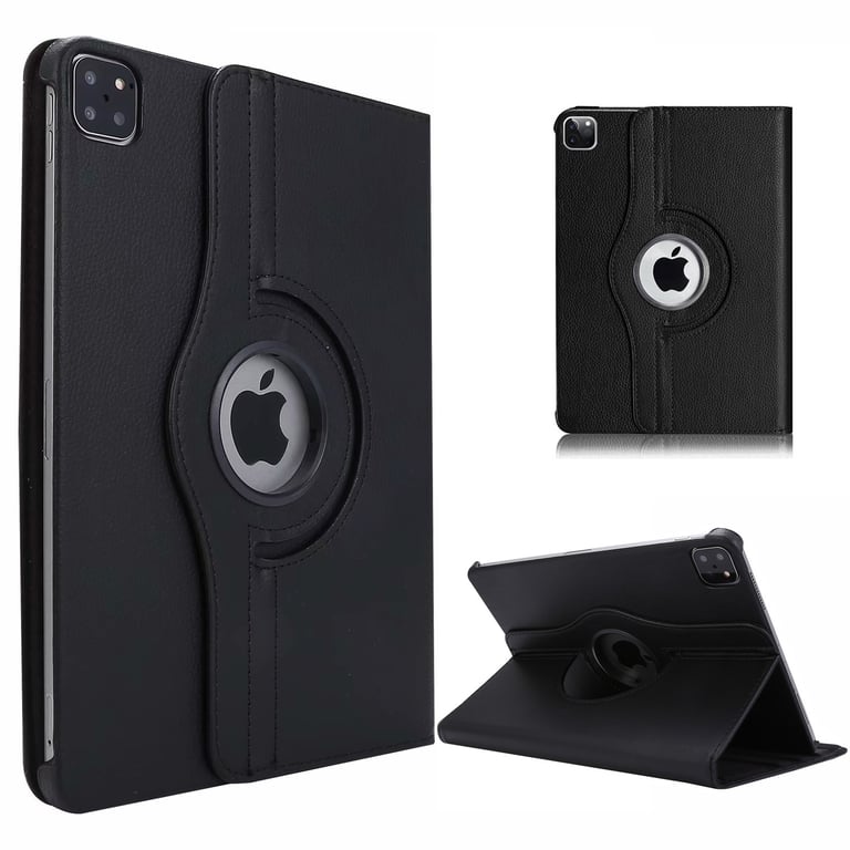 Housse Apple iPad Pro 12.9 Pouces 2022 / iPad Pro 12,9 2021 / iPad Pro 12,9  2020 6e/5e/4eme generation rotative 360 degrés noire - Etui pochette noir -  Xeptio