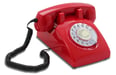 Teléfono fijo retro vintage con dial giratorio
