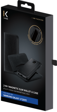 Custodia magnetica sottile 2 in 1 e guscio per Samsung Galaxy J7 (2017), nero (v. EU/Asia - J730F/DS & J730FM/DS)