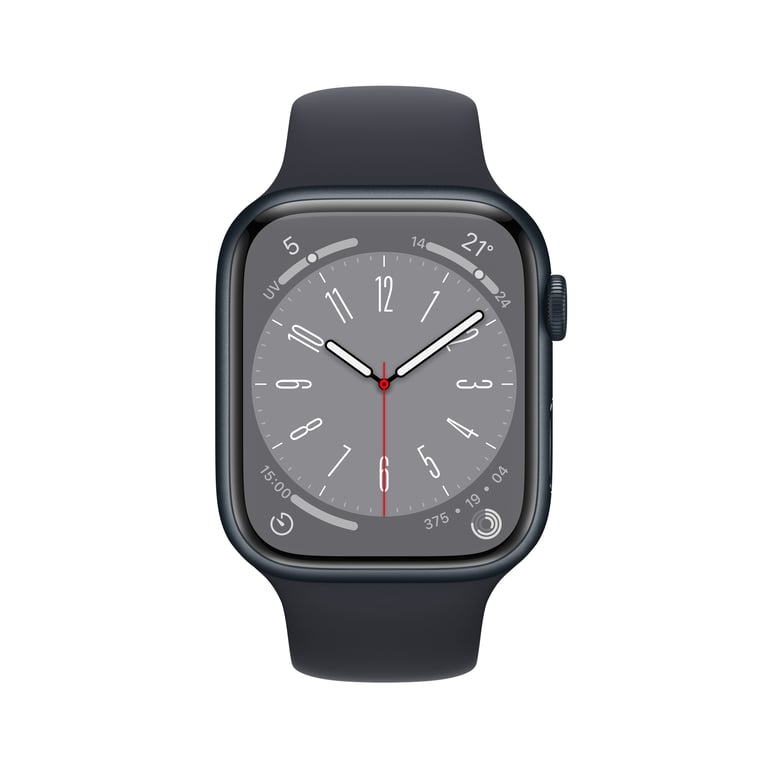 Apple Watch Series 8 OLED 45 mm Digital 396 x 484 Pixeles Pantalla táctil Negro Wifi GPS (satélite)