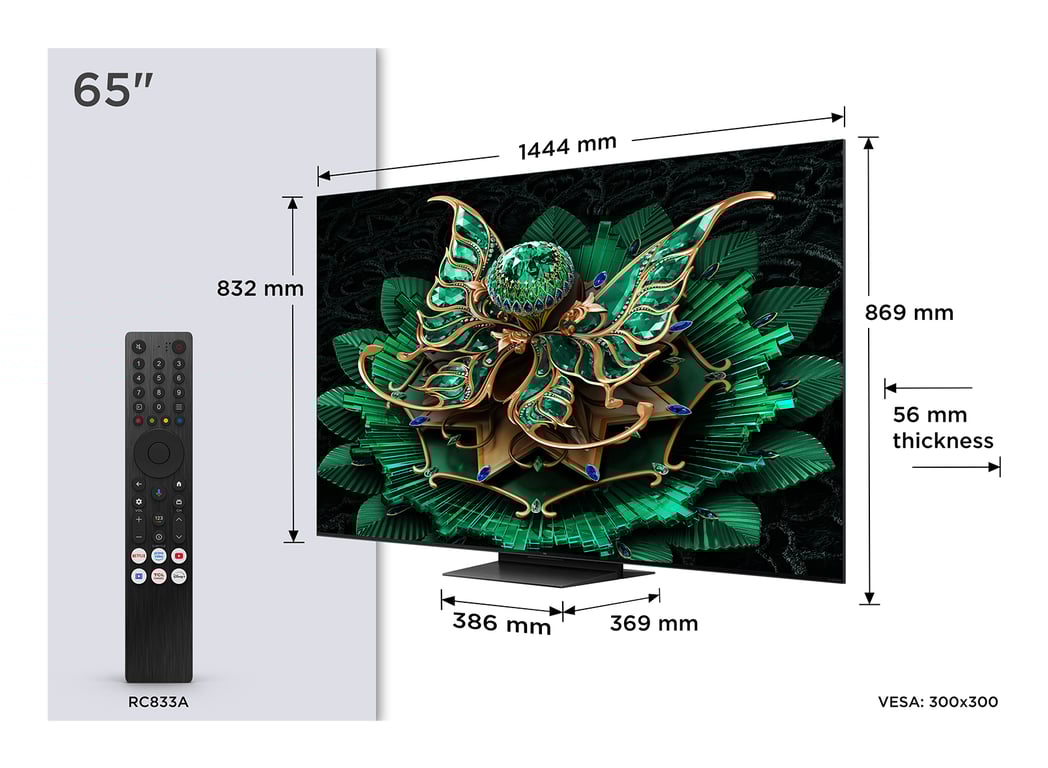 TCL 65C7K TV 165 1 cm 65 4K Ultra HD Smart TV Wifi Métallique 2600 cdm² Neuf - vue 1