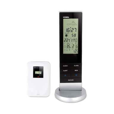Alecto Estación Meteorológica con Sensor Inalámbrico Modelo WS-1150 Negro / Plateado