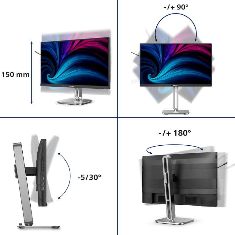 Philips 4000 series 24B2U430100 écran plat de PC 60 5 cm 23.8 1920 x 1080 pixels Full HD LCD Neuf - vue 3