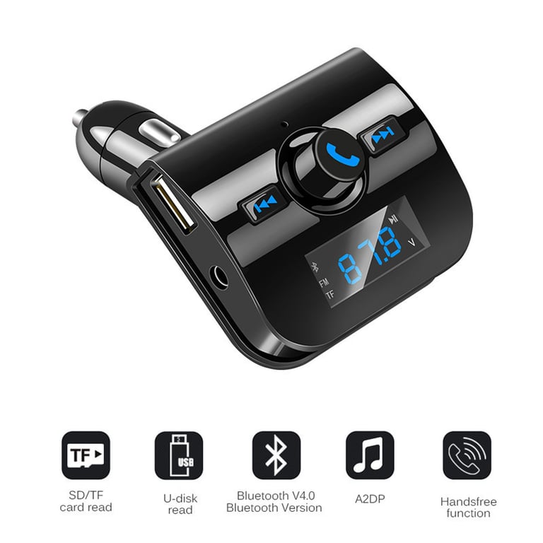 Transmetteur Bluetooth FM MP3 pour Smartphone Voiture Lecteur Kit main libre  Sans Fil Musique Adaptateur Allume