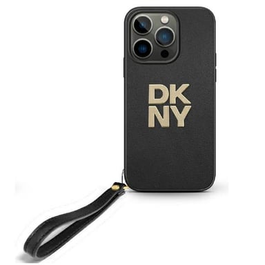 Custodia DKNY per iPhone 16 Pro Max 6,9'' nero Custodia rigida Cinturino da polso Logo Stock