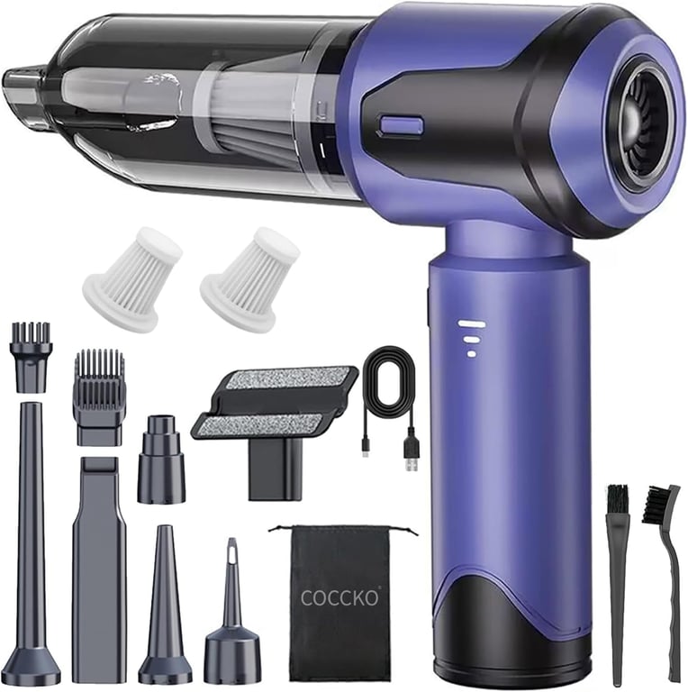 VENDOS85 Aspirateur Voiture 15000?Pa Sans Fil 4-en-1 USB-C 