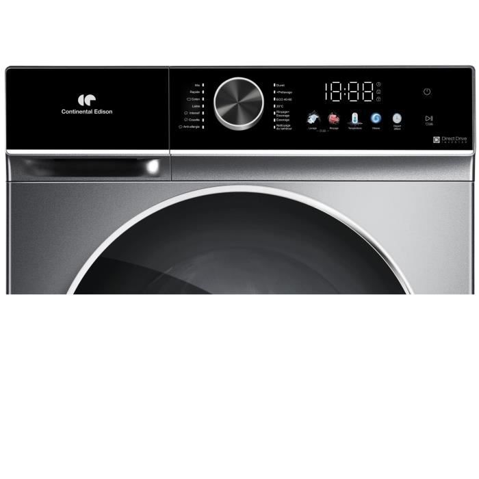 Lave linge hublot CONTINENTAL EDISON CELL1012DDS1 10kg Moteur induction directe 60 cm 1200 trsmin - vue 5