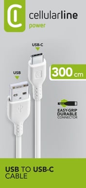 Cavo di alimentazione Cellularline 300 cm - Cavo di ricarica e trasferimento dati USB-C.