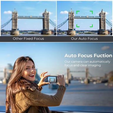 Appareil photo numérique 48MP 2,7K FHD zoom numérique 16X, webcam, mise au point automatique Black