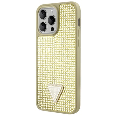 Guess Funda rígida para Apple iPhone 15 Pro Triangle Diamond Dorado